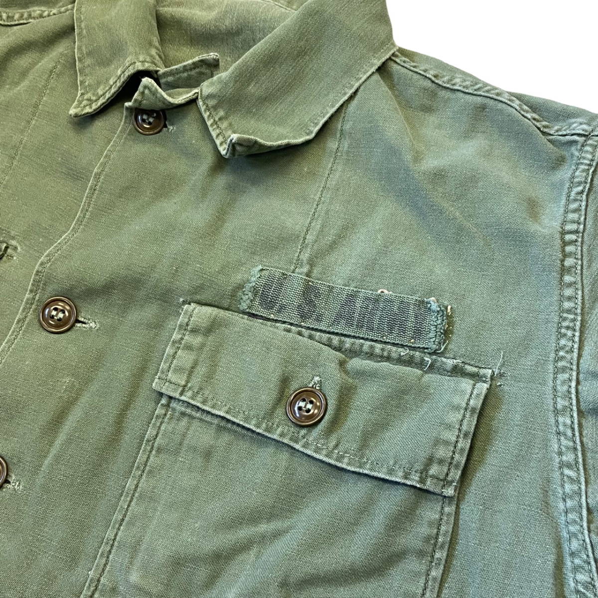 60年代 米軍 US ARMY ユーティリティシャツ 筒袖 SHIRT UTILITY ミリタリー シャツ ジャケット 60s 70s ヴィンテージ_画像3