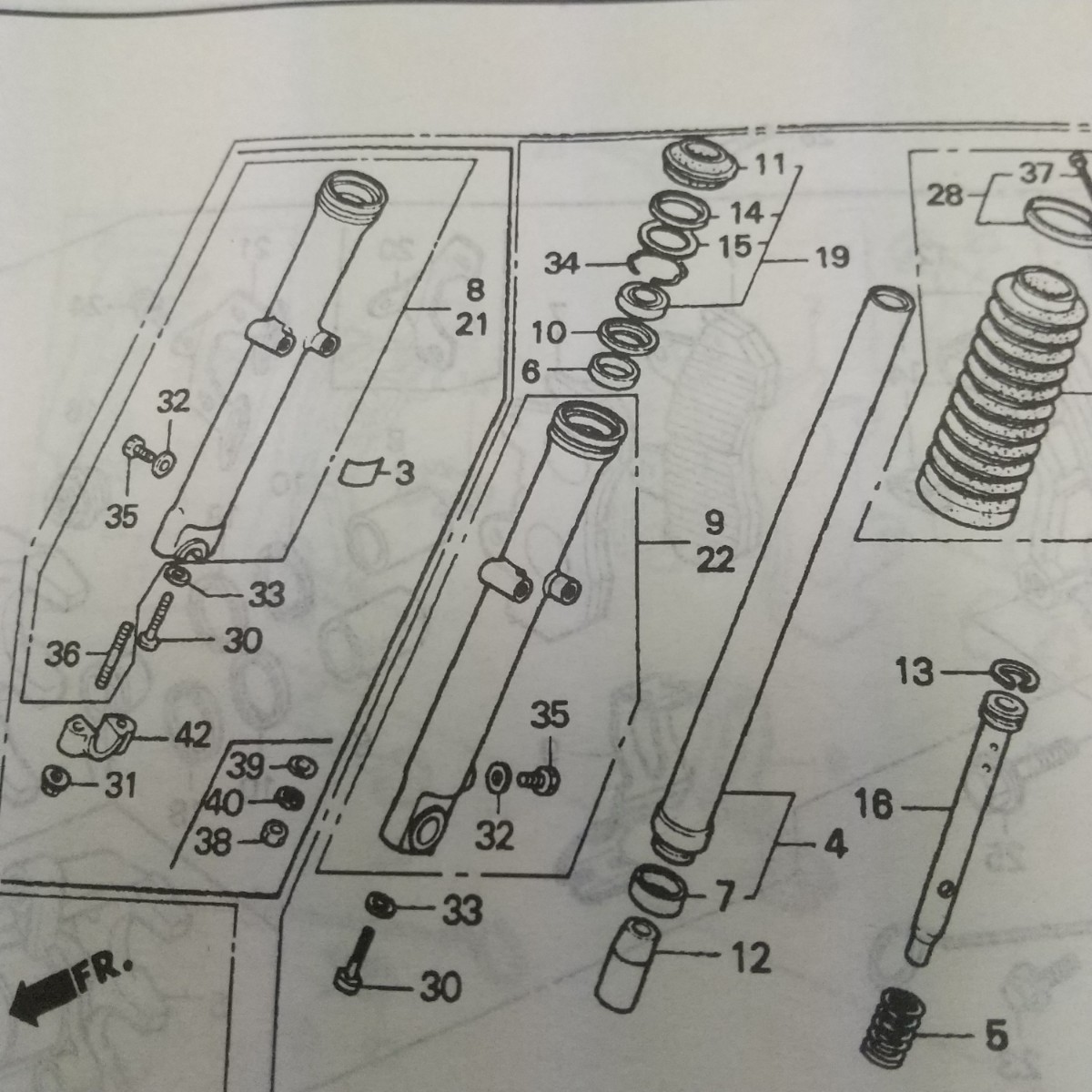 GB250 MC10 MC10-150〜　フロントフォーク　フロントフォークシールセット　１台分　51490-KL8-900 90601-369-000　クラブマン　純正未使用_画像2