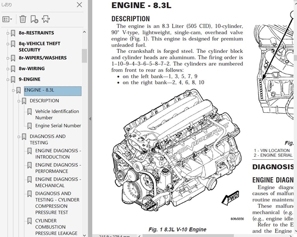 8.3L V10 ZB Dodge wiper Work shop manual service book repair book wiring owner's manual Dodge Viper Dodge wiper wiper 