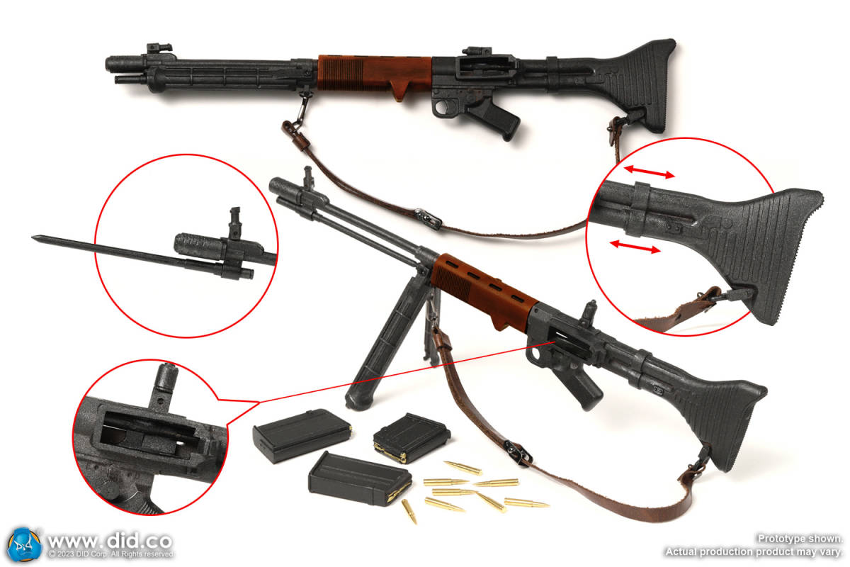[ Axel ]1/6 кукла детали :DID производства : Германия ВВС FG42 машина ружье более поздняя модель комплект 