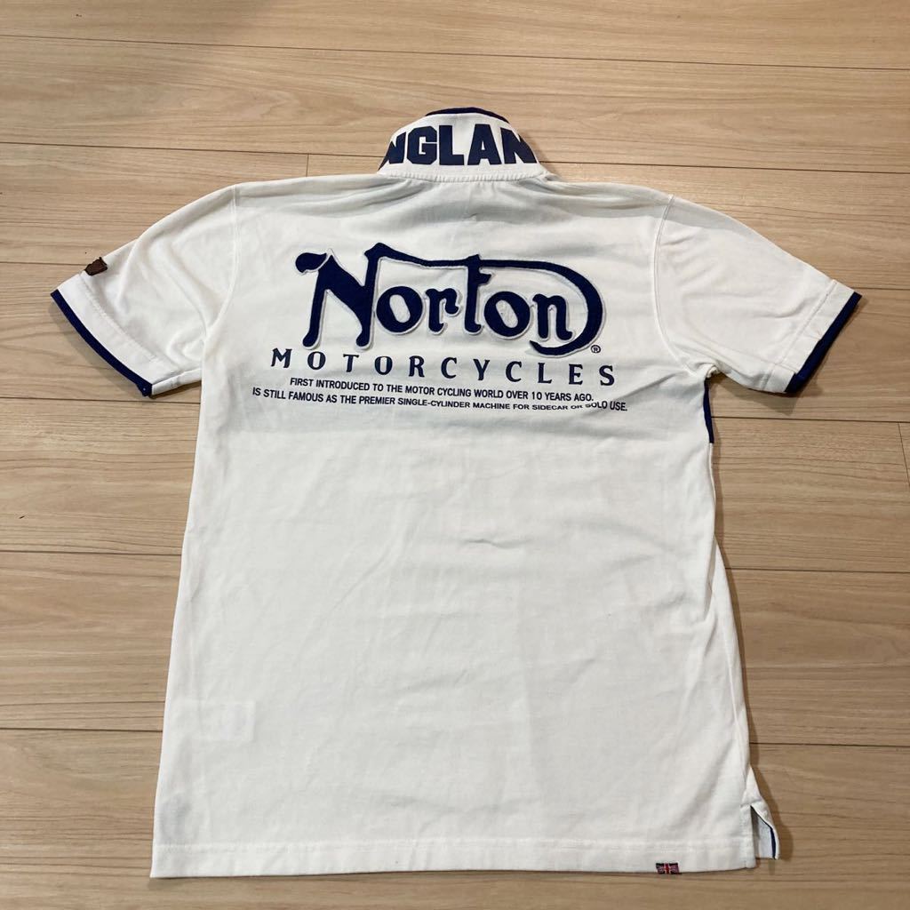 Norton ノートン ポロシャツ 半袖シャツ Lサイズ 白 ネイビー_画像5