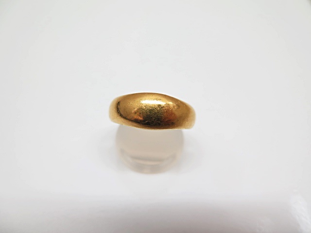 **[ Gold ]K24 gold shell circle ring 10.7g ring ring 18 number #18 ot**