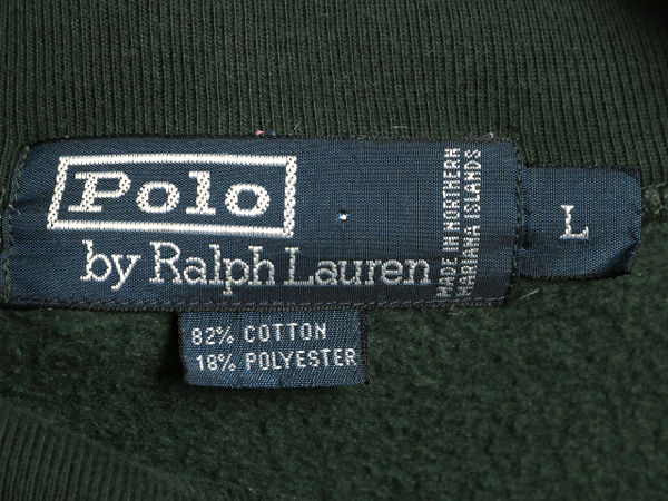 90s первый период Polo Golf Ralph Lauren ta-toru шея тренировочный мужской L / 90 годы Old обратная сторона ворсистый тяжелый to футболка POLO GOLF