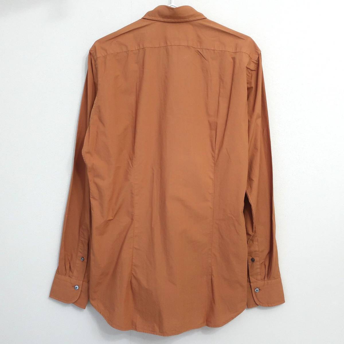 新品 BAGUTTA バグッタ 最高級 メンズ ドレスシャツ オレンジ ブラウン