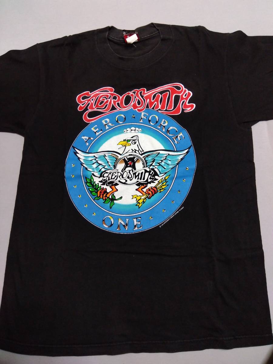 【ヴィンテージ古着】 Aerosmith エアロスミス　93 AERO FORCE ONE ツアーT シャツ　アメリカ会場購入　Giant USA製　Ｌサイズ_画像1