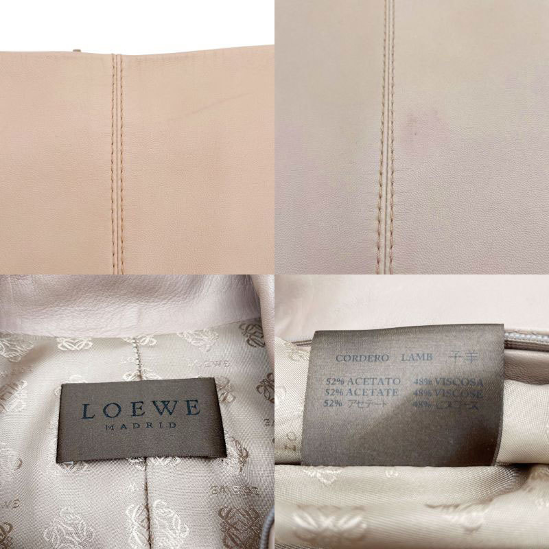 LOEWE Loewe выставить жакет & юбка овечья кожа розовый бежевый 40/38