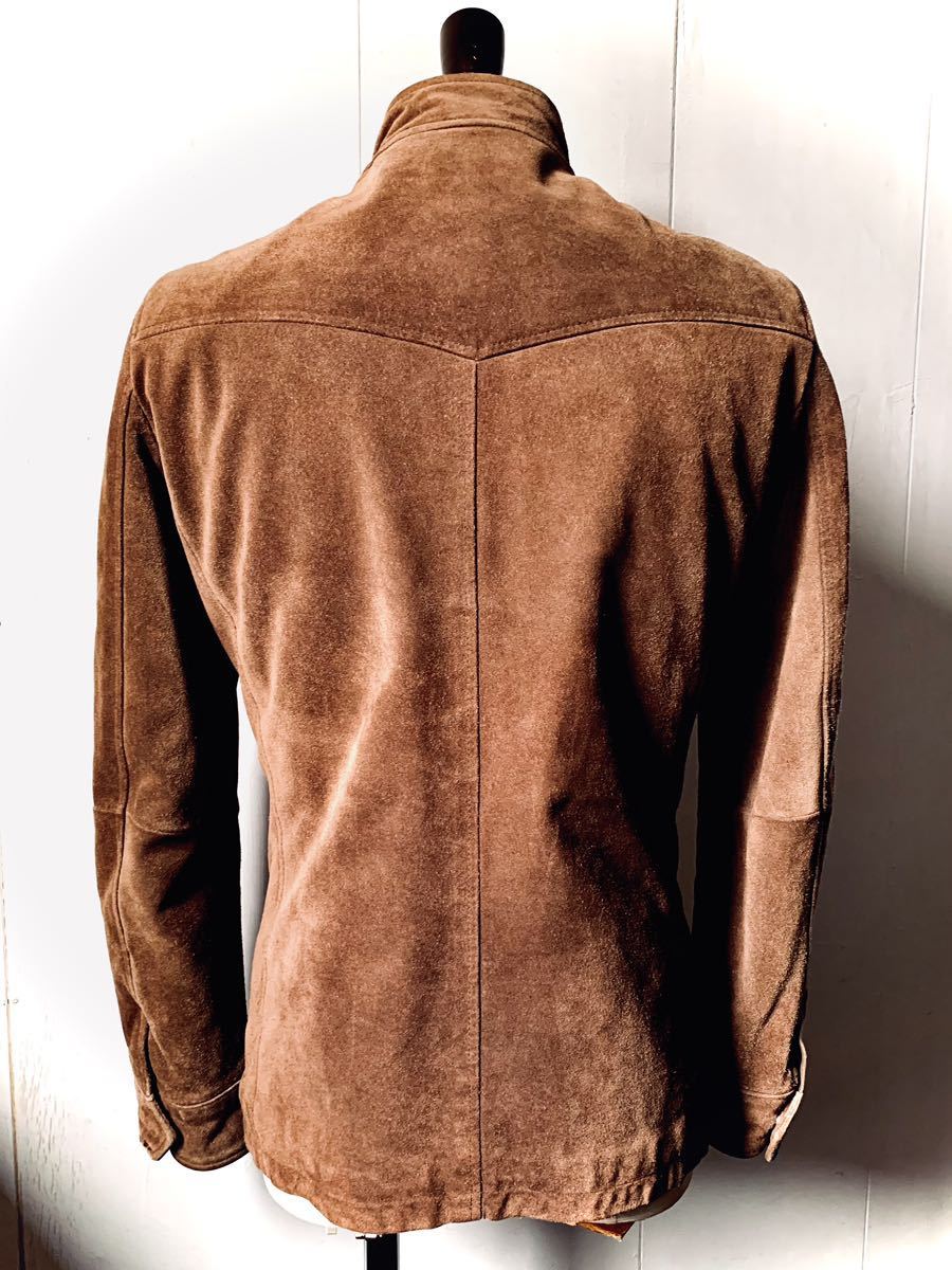 正規品 abahouse leathers（牛革）カウスエードヌバックレザー シングルライダース ジャケット ブラウン 2 M程_画像2