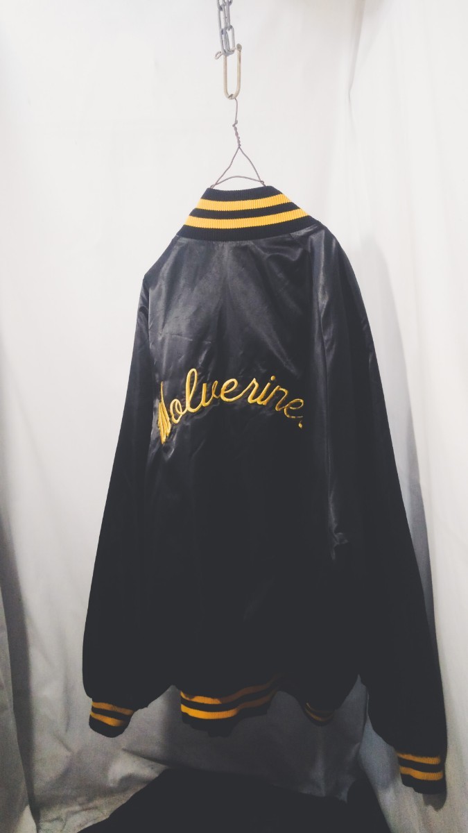 Vintage DeLONG Wolverine nylon stadium jacket 80s デロング ウルヴァリンズ ナイロン スタジアム ジャケット スタジャン USA ビンテージ_画像10