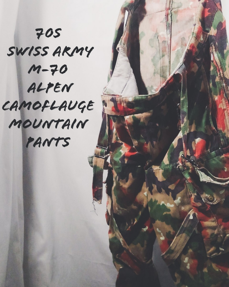 Vintage Swiss army M-70 Alpen Camoflauge Mountain pants 70s スイス軍 アルペン カモ柄 マウンテン フィールド パンツ ビンテージ