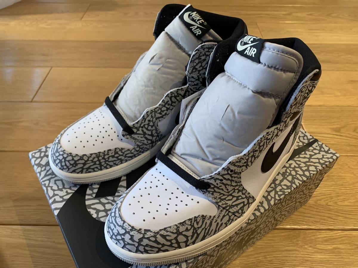 NIKE AIR JORDAN 1 RETRO HIGH OG ナイキ エアジョーダン1 レトロ ハイ White Cement ホワイトセメント 27.5cm 新品未使用_画像1