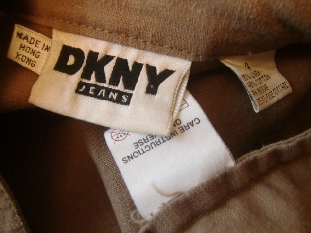 送料無料 90's 香港製 VINTAGE ダナキャラン OLD DKNY リネン コットン M-65 フライト ジャケット ハーフ コート ブルゾン ンテージ 90年代_画像10