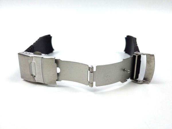 シリコンラバーストラップ 弓カン Wロックバックル 交換用腕時計ベルト キャタピラ2 ブラック 20mm_画像4