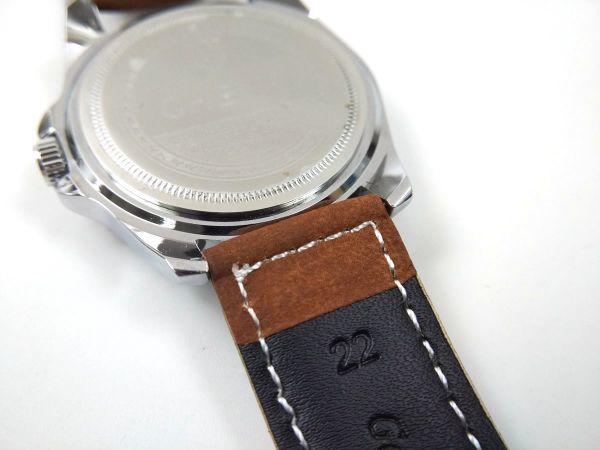  милитари наручные часы ремень натуральная кожа часы частота нержавеющая сталь пряжка spring палка приложен 22mm Brown 