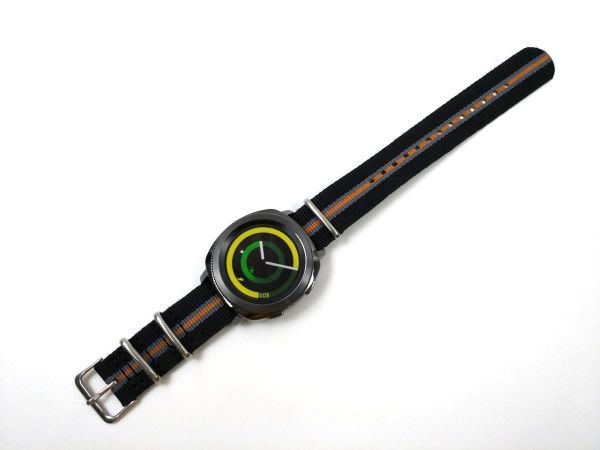 ナイロン製ミリタリーストラップ 布ベルト natoタイプ 腕時計 ブラックXオレンジ ストライプ 20mm #2_画像3