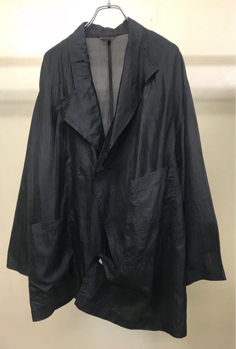 80s COMME DE GARCONS ASYMMETRICAL SILK JACKET ビンテージ コムデギャルソン アシンメトリー シルク ジャケット 初期 オーバーサイズ_画像1