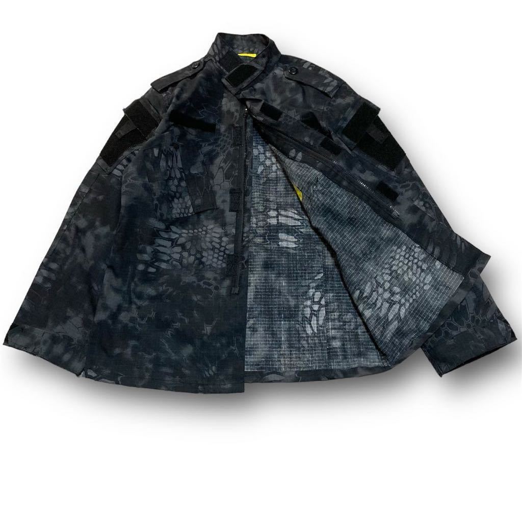 美品迷彩 ミリタリージャケット STEALTH ステルス オペレータージャケット ブラック S-R US ARMY COMBAT UNIFORM サバゲー ブラック 3D迷彩_画像4