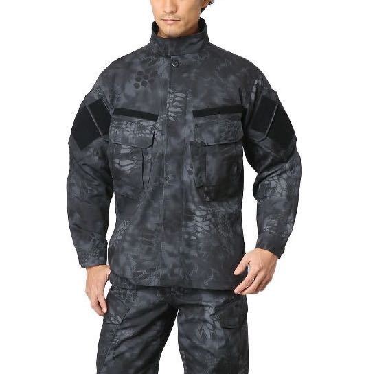 美品迷彩 ミリタリージャケット STEALTH ステルス オペレータージャケット ブラック S-R US ARMY COMBAT UNIFORM サバゲー ブラック 3D迷彩_画像3