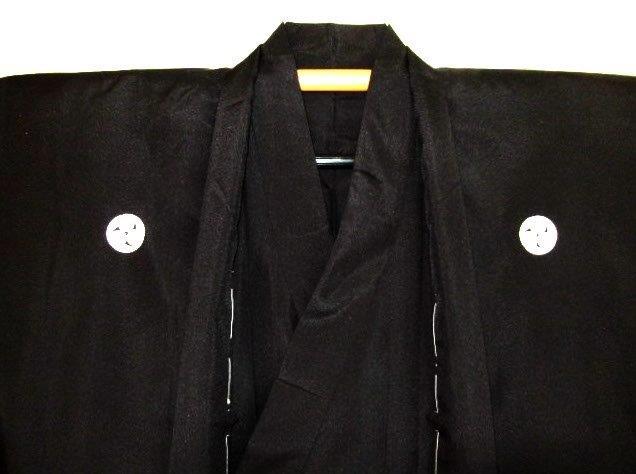 新品同様 【着物羽織セット3サイズ】洗える黒紋付スタンダード袷 弓道