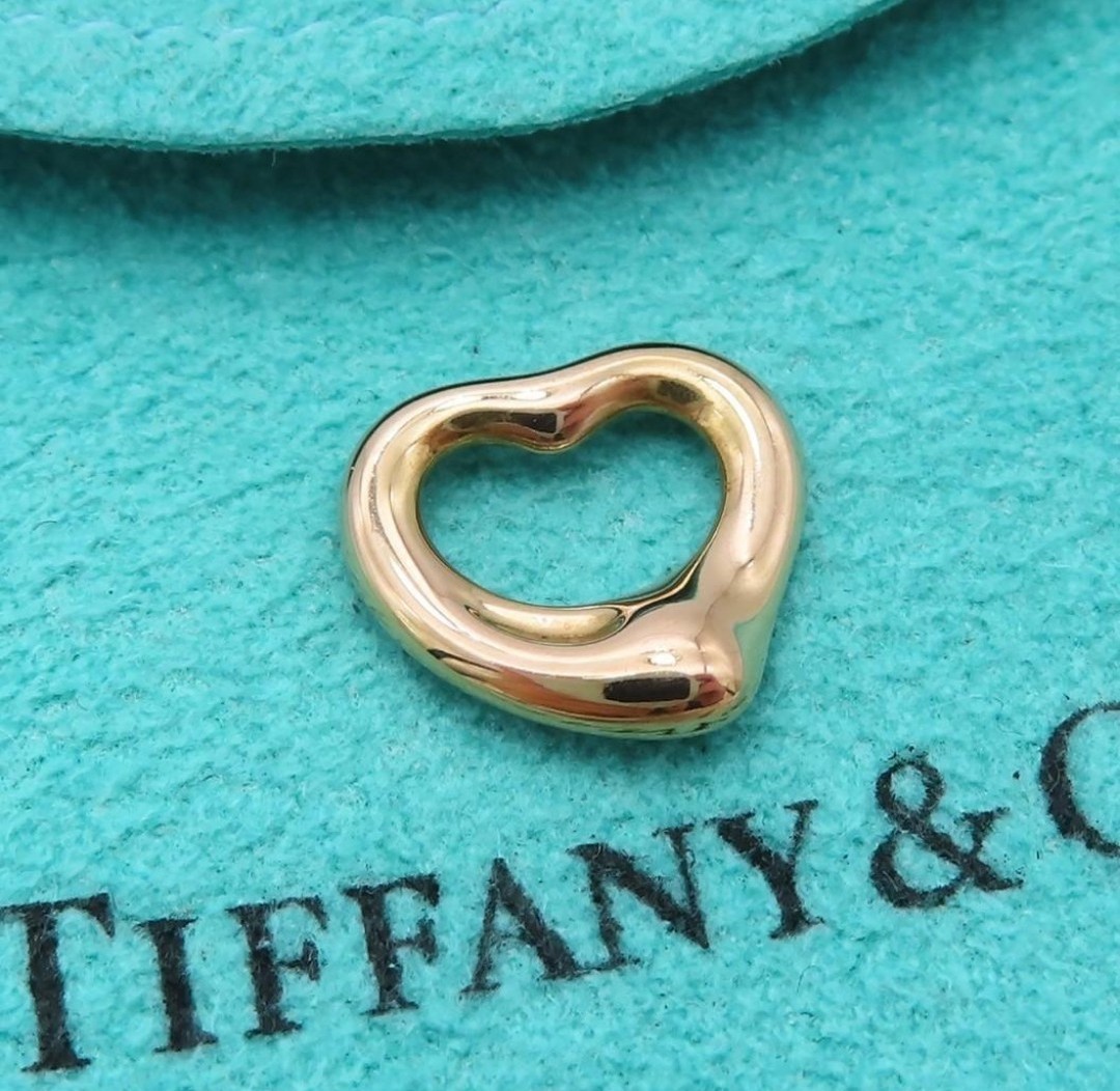 TIFFANYオープンハートネックレス750ローズゴールド