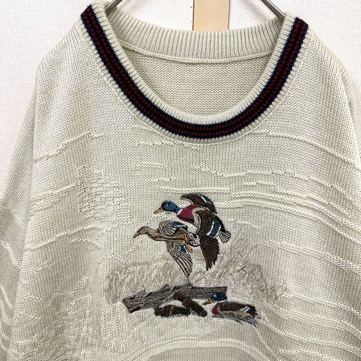 90sヴィンテージニット レトロニット VINTAGEニット 鳥 アニマルニット ニットセーター 柄