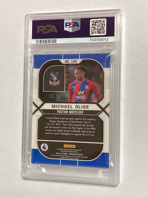 2021-22 Panini Obsidian Soccer Orange RC Michael Olise 25/25 ミカエル・オリーズ PSA9 MINT_画像2