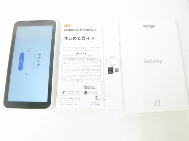 au SCR01 Galaxy 5G mobile Wi-Fi ホワイト 美品 【ch0135】(ルーター 