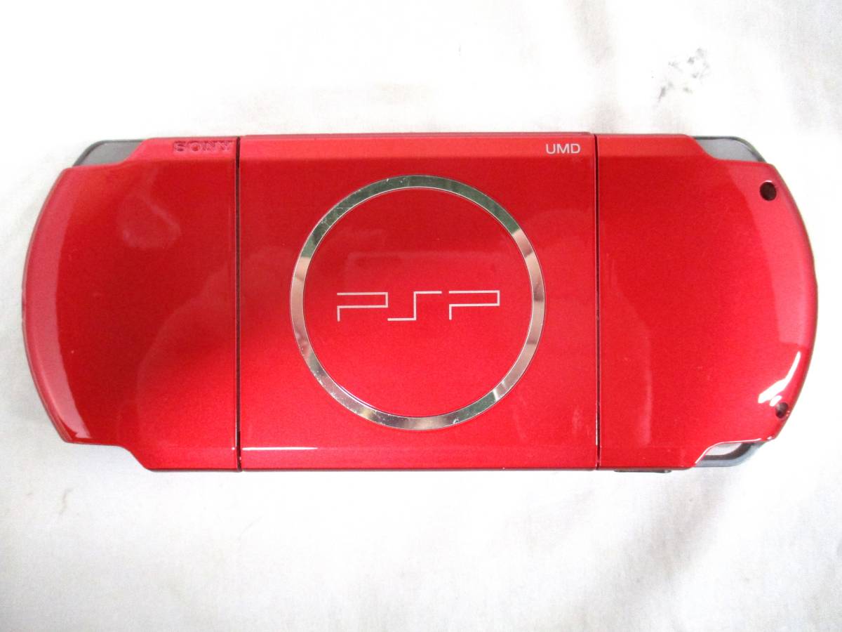 ◎〒SONY ソニー PSP 本体 PSP-3000 プレイステーションポータブル PlayStation Portable ソフトなし 付属品欠品 ゲーム機 レッド(29-6-3)_画像4