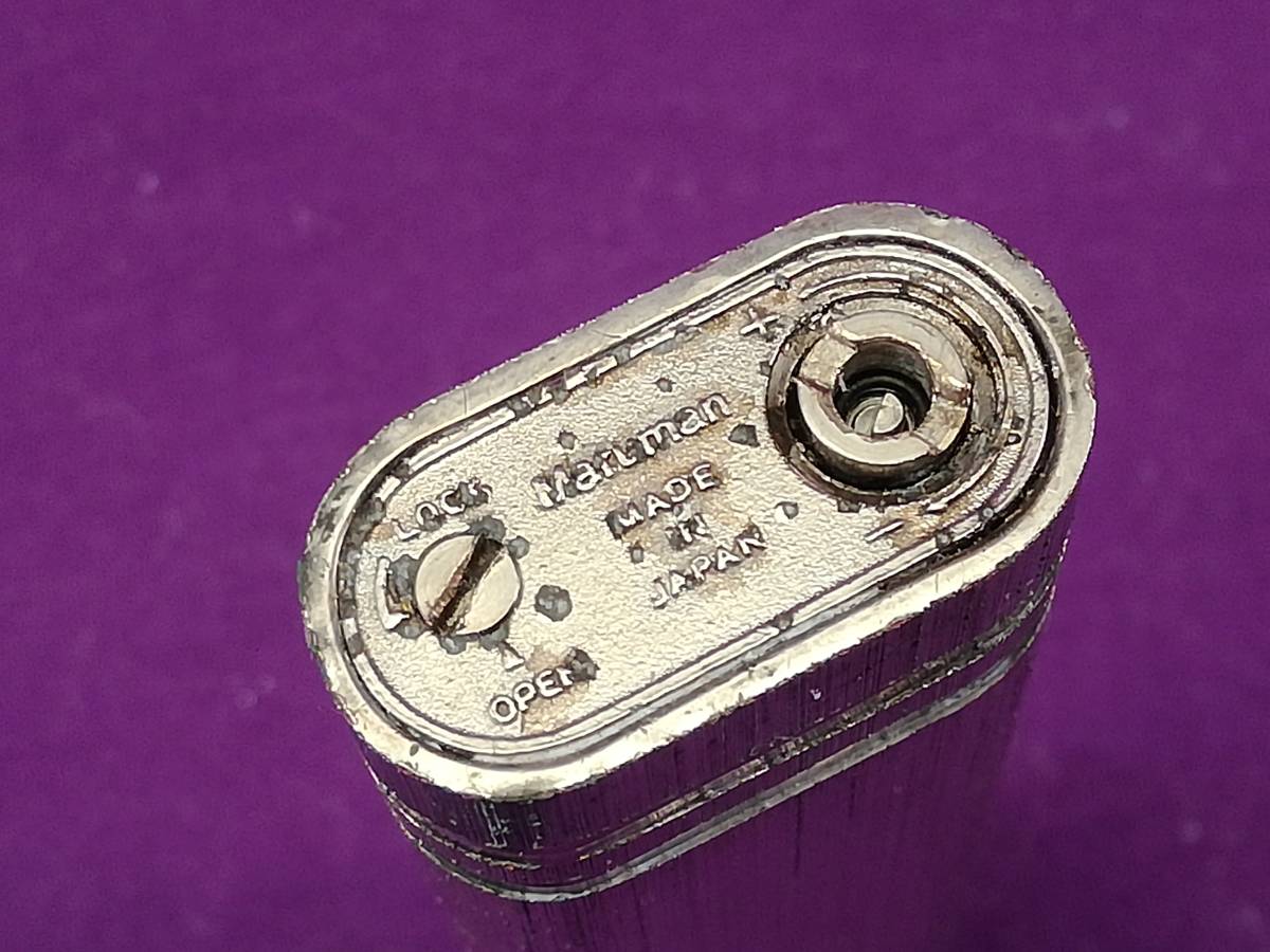 マルマンバッテリーライター IC503・銀ヘアライン・完動品_画像6