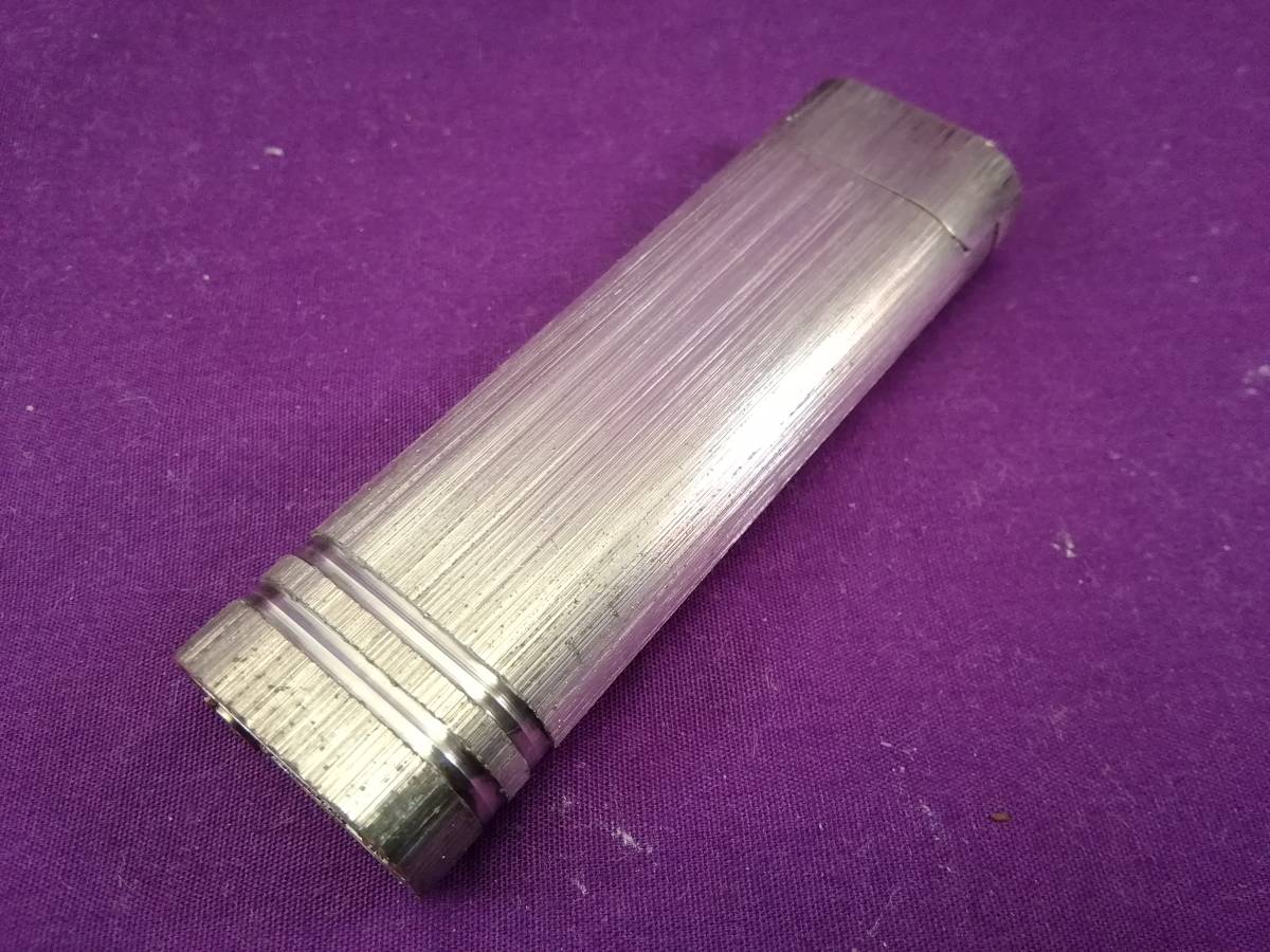  Maruman battery lighter IC503* silver hair line * working properly goods 