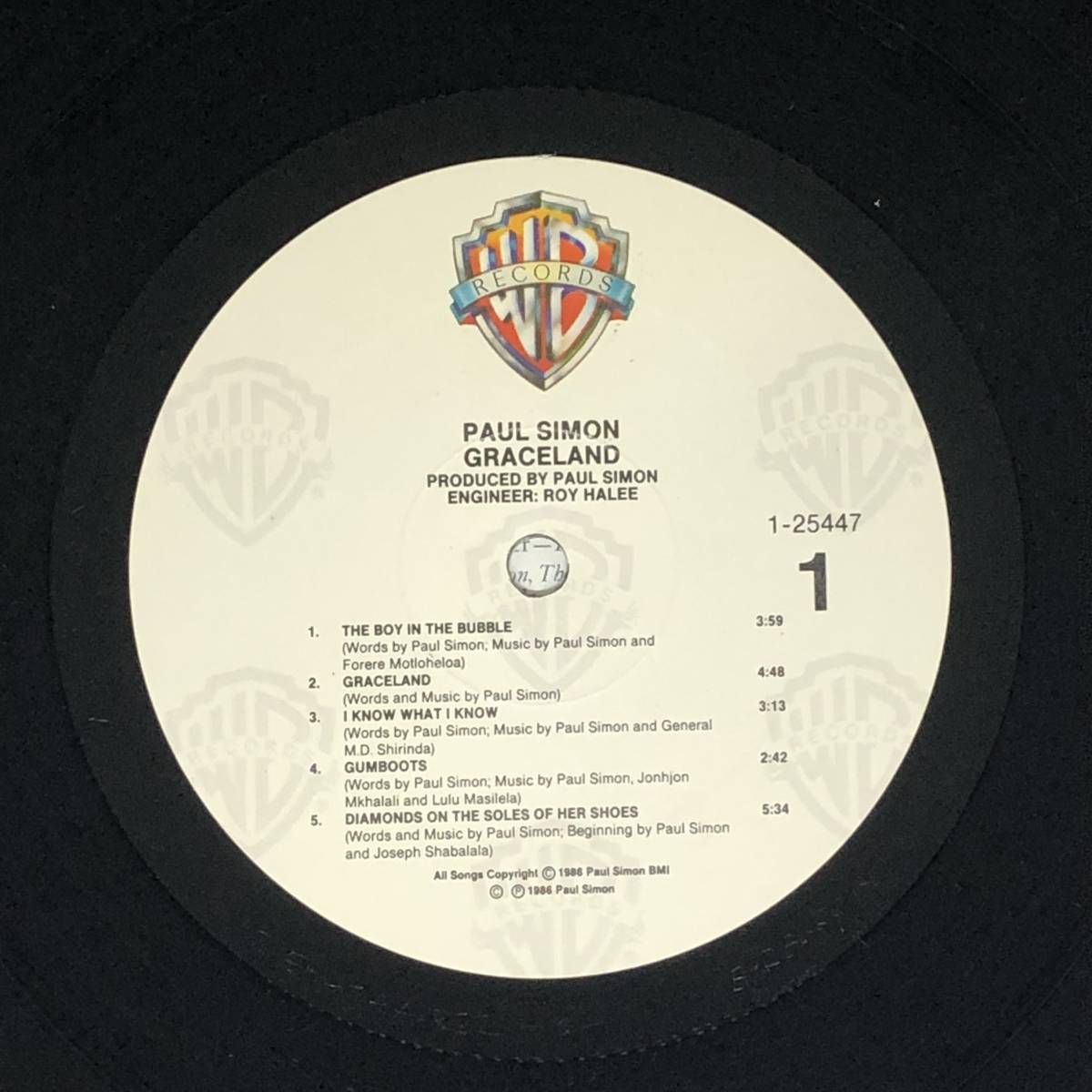 中古 US盤 レコード Paul Simon Graceland ポール・サイモン グレイスランド Warner Bros. 9 25447-1 シュリンク・ラップ付き_画像2