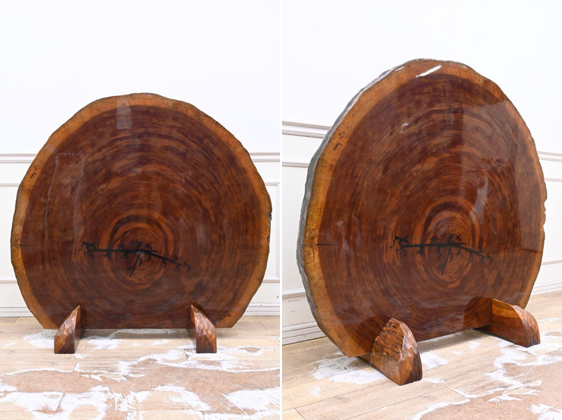 NI14 激重 極厚7.5cm 巨木 御神木級 一枚板 総無垢 衝立 つい立 仕切り 飾り物 オブジェ
