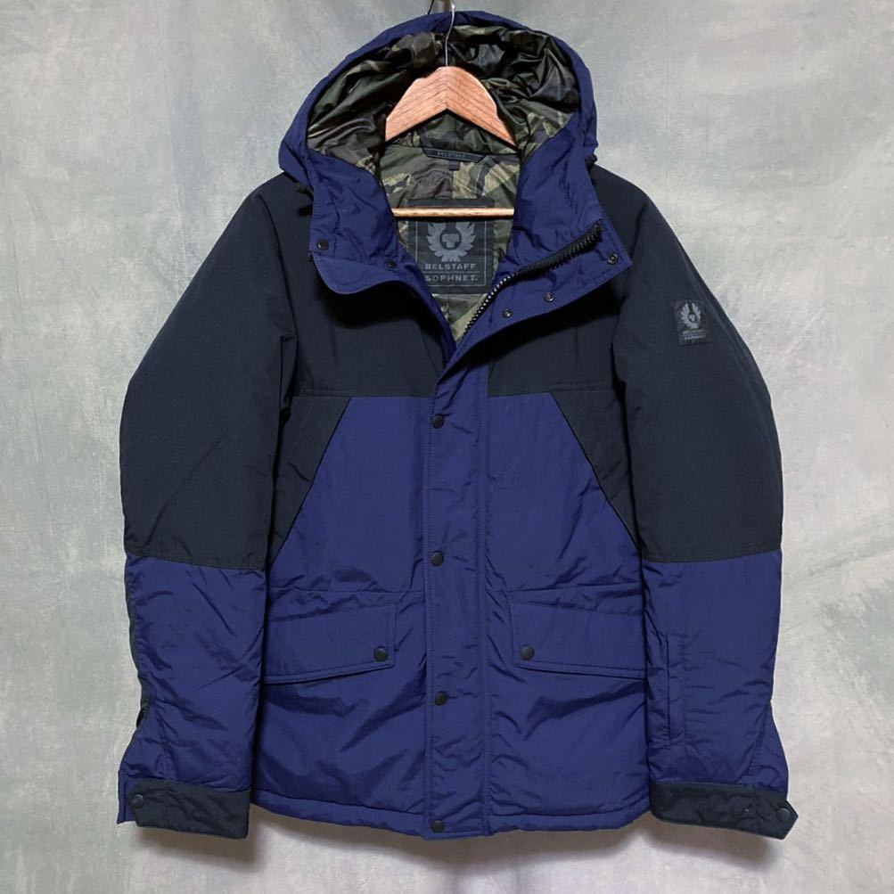 BELSTAFF × SOPHNET. ベルスタッフ×ソフネット MARTOCK HOODED DOWN JACKET ツートン ナイロン ダウン パーカー ジャケット size.48 (L)_画像1