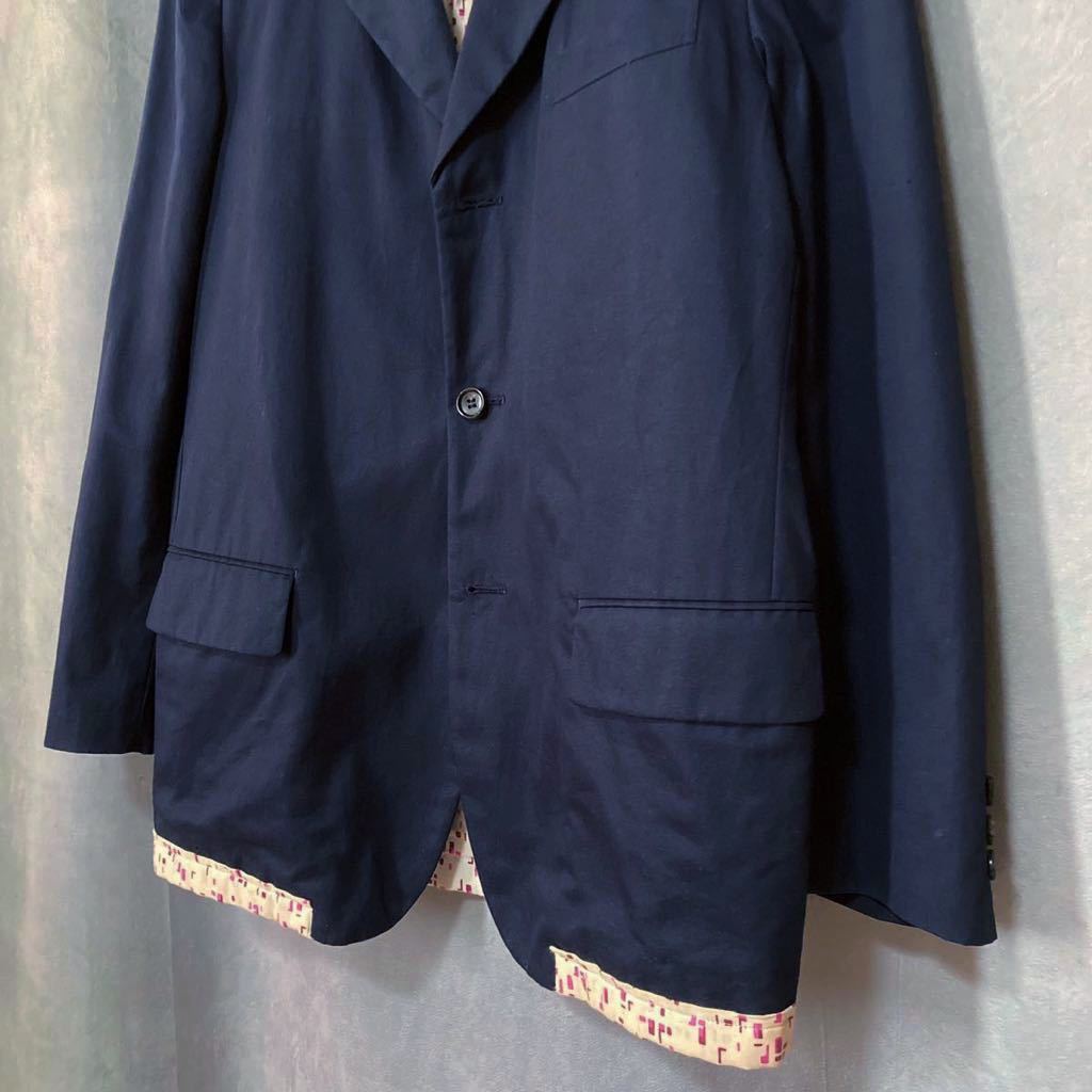  редкий AD2002 COMME des GARCONS HOMME Comme des Garcons Homme рисовое поле средний Homme Layered tailored jacket size.S темно-синий archive