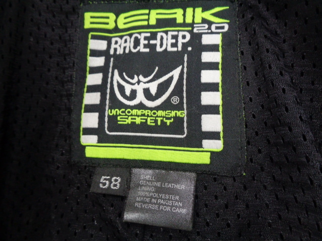 58/4XLサイズ 大きいサイズ★新品未使用品 BERIK ベリック LS1-10417 RACINGSUITS レーシングスーツ BLACK★MFJ公認 革ツナギ_画像6