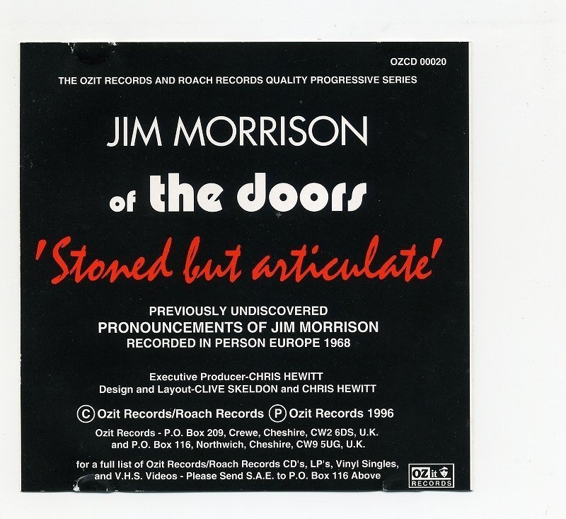[ включая доставку ] Jim *molison[JIM MORRISON of the doors Stoned But Articulate ] зарубежная запись 
