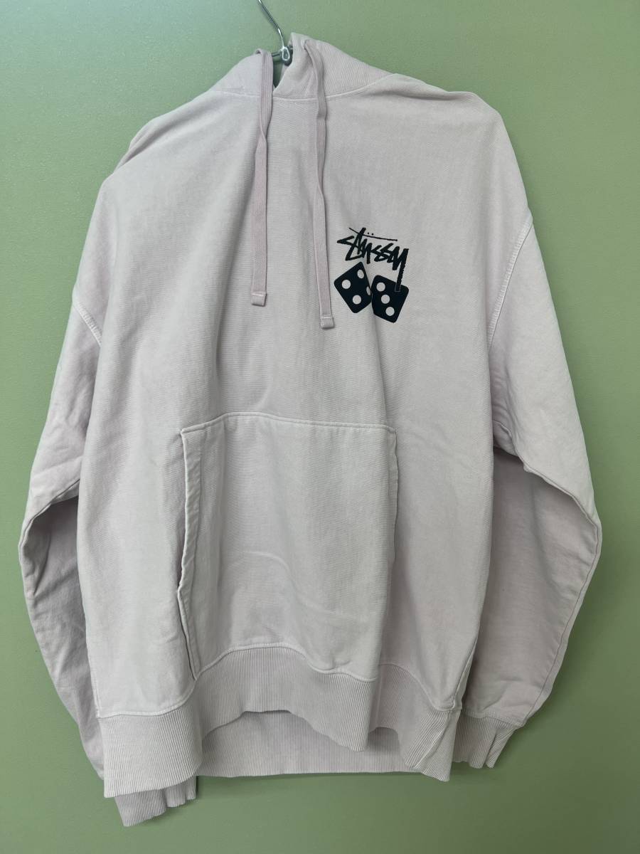 【36807.1031K】☆中古品☆ STUSSY Dice Pigment Dyed Hoodie ステューシー　パーカー　トレーナー　ピンク系_画像4