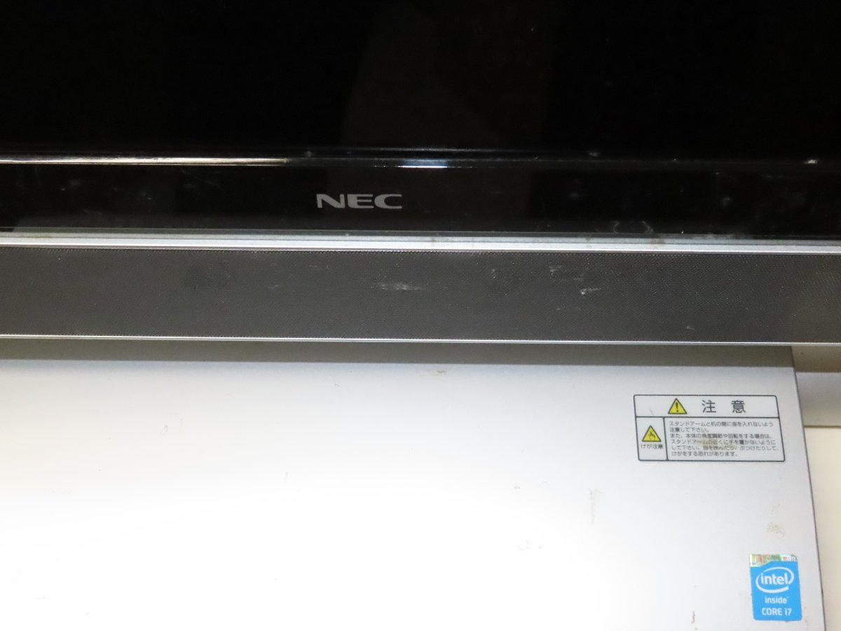 ☆ジャンク NEC エヌイーシー 一体型PC PC-VN770RSB Core i7 4700MQ 2.40GHz/8GBRAM/Win8.1 キーボード・マウス付 経年劣化有 現状品☆_画像4