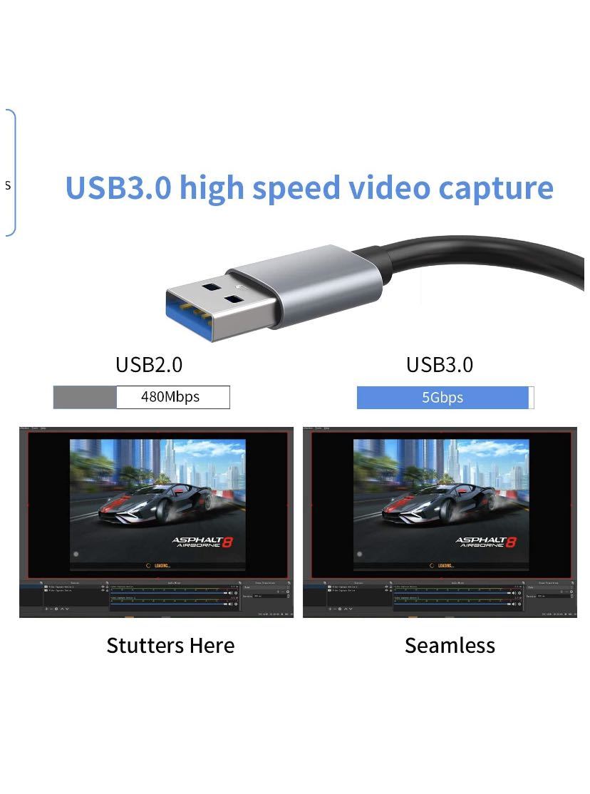 HDMI キャプチャーボード USB3.0 30fps ストリーミングと録画_画像3