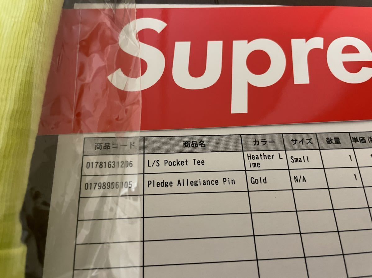 Sサイズ 国内正規品 極美品 Supreme L/S pocket Tee Tシャツ box logo ロンT ステッカー / ブラック ホワイト L M north 23aw akira small_実際の商品です