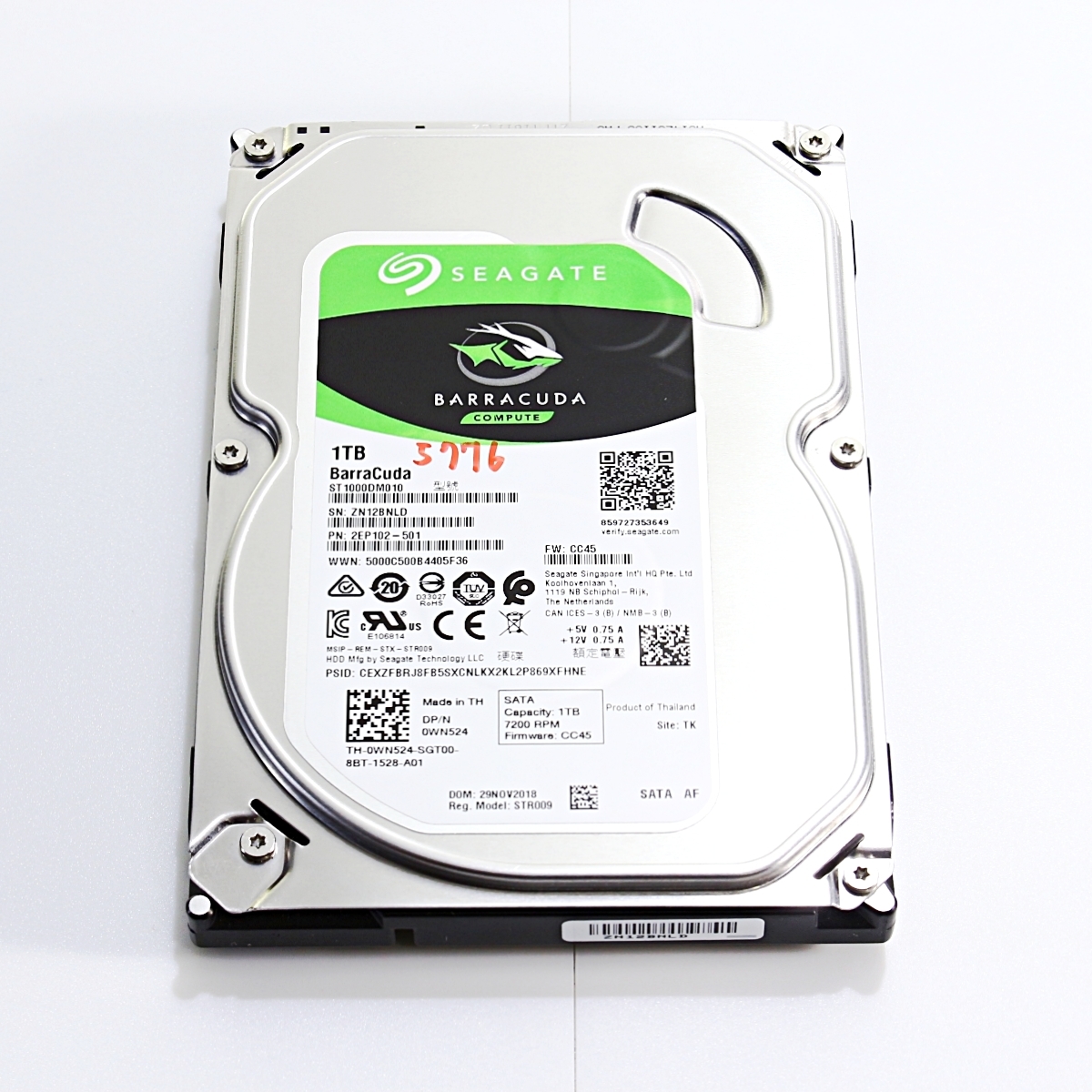CrystalDiskInfo正常判定 1TB 5776時間 薄型 SEAGATE BarraCuda CrystalDiskInfo正常判定 1TB 5776時間 薄型 SEAGATE BarraCuda