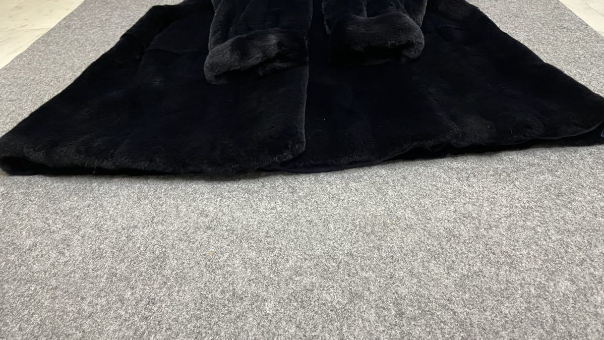 FOND ムーンバット シェアードミンク ブラック 毛皮コート ミンク 高級品 着丈約89cm s00_画像3