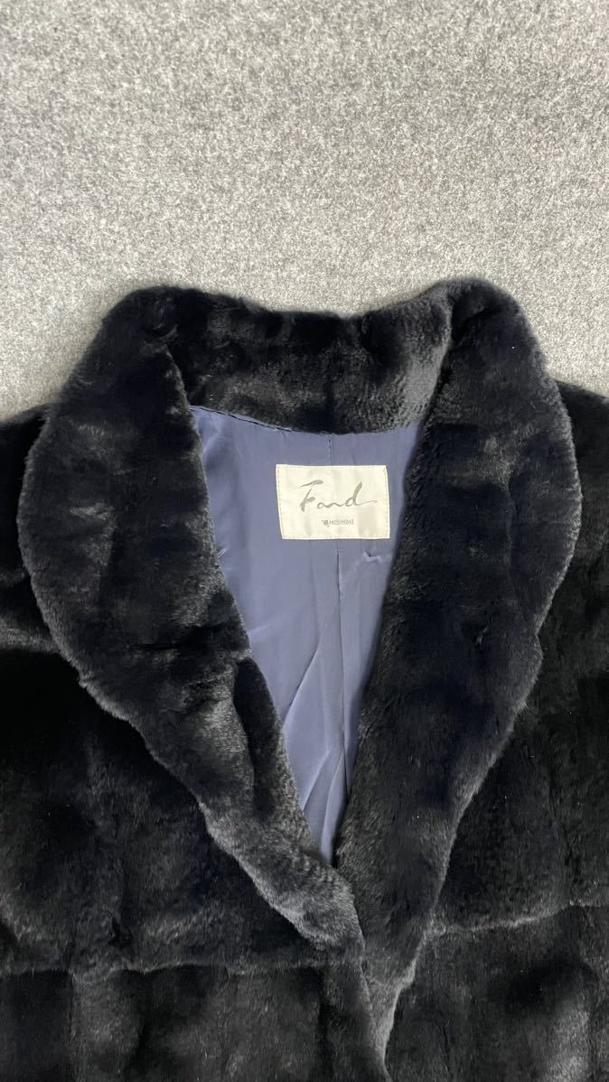 FOND ムーンバット シェアードミンク ブラック 毛皮コート ミンク 高級品 着丈約89cm s00_画像2
