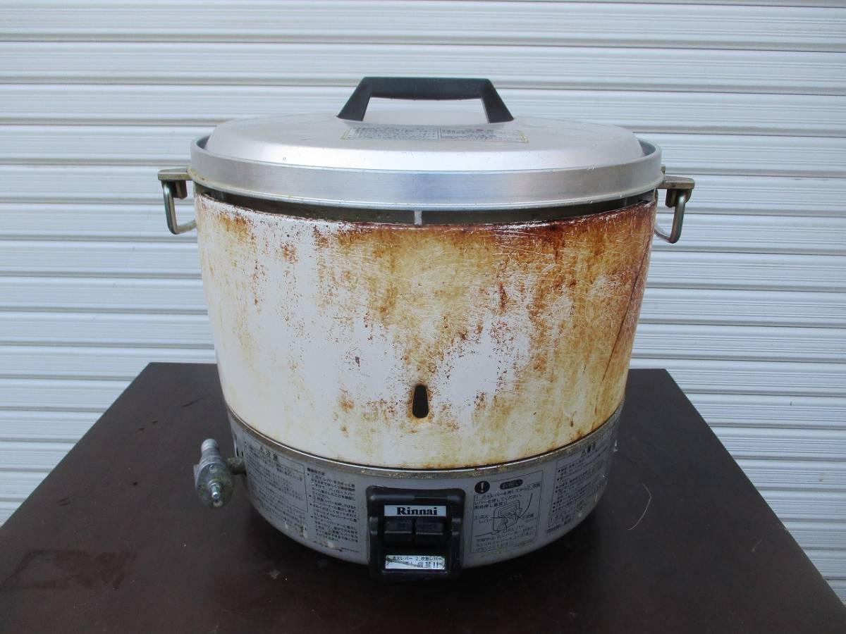 y1285-13　リンナイ　ガス炊飯器　※ツマミなし　都市ガス　2010年製　RR-30S1　W460×D410×H420　中古　厨房