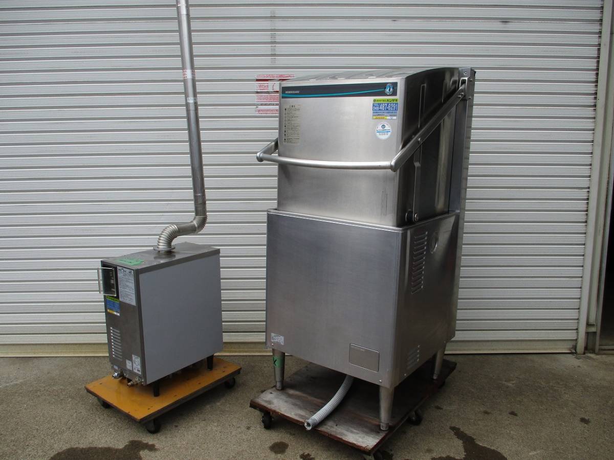 y2122-9　業務用　ホシザキ　食器洗浄機　ガス貯蔵湯沸器　　JWE-680B　2015年製　3相200V　W640（790）×D770×H1430　　中古　厨房