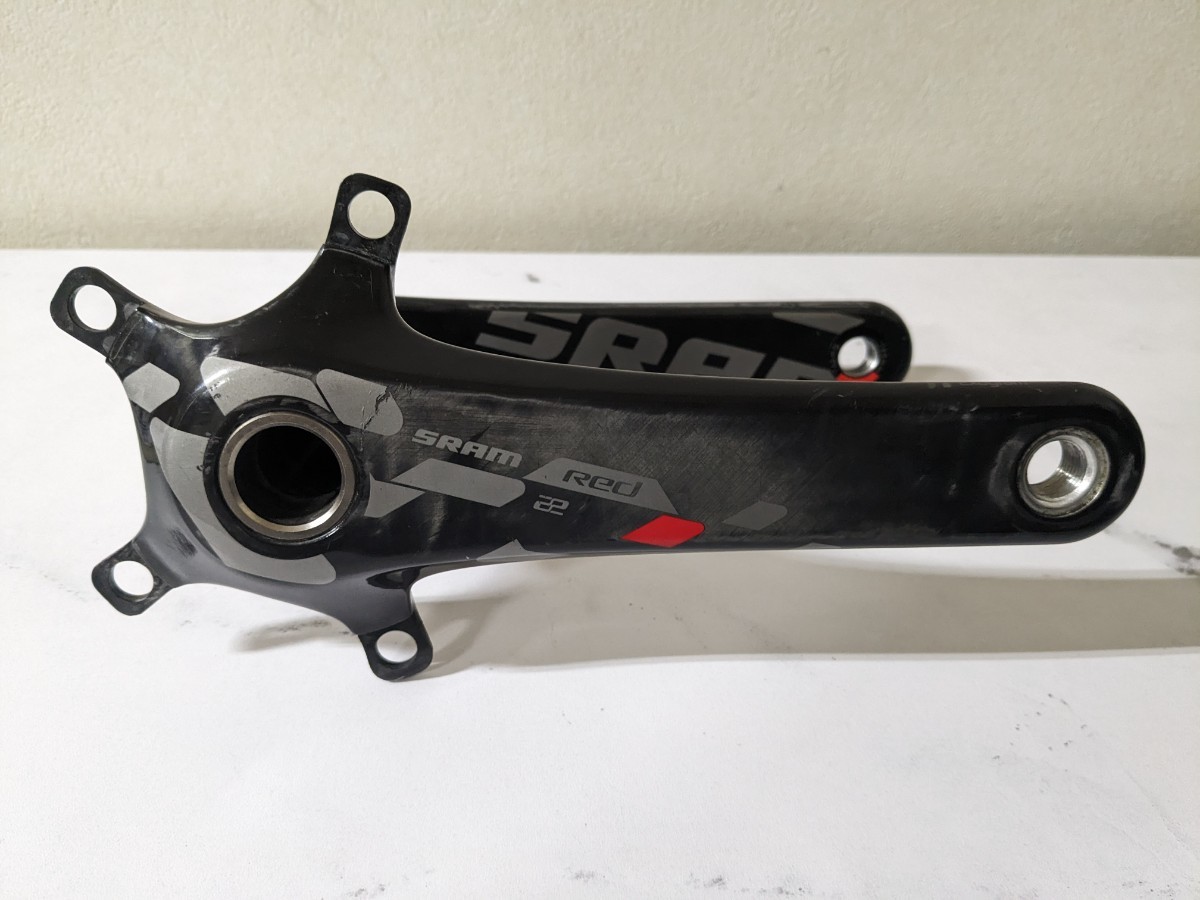 SRAM RED 22 GXP 165mm 110bcd スラム レッド カーボン 軽量 ヒルクライム コンパクト　ショート　クランク 高回転　jis_画像1