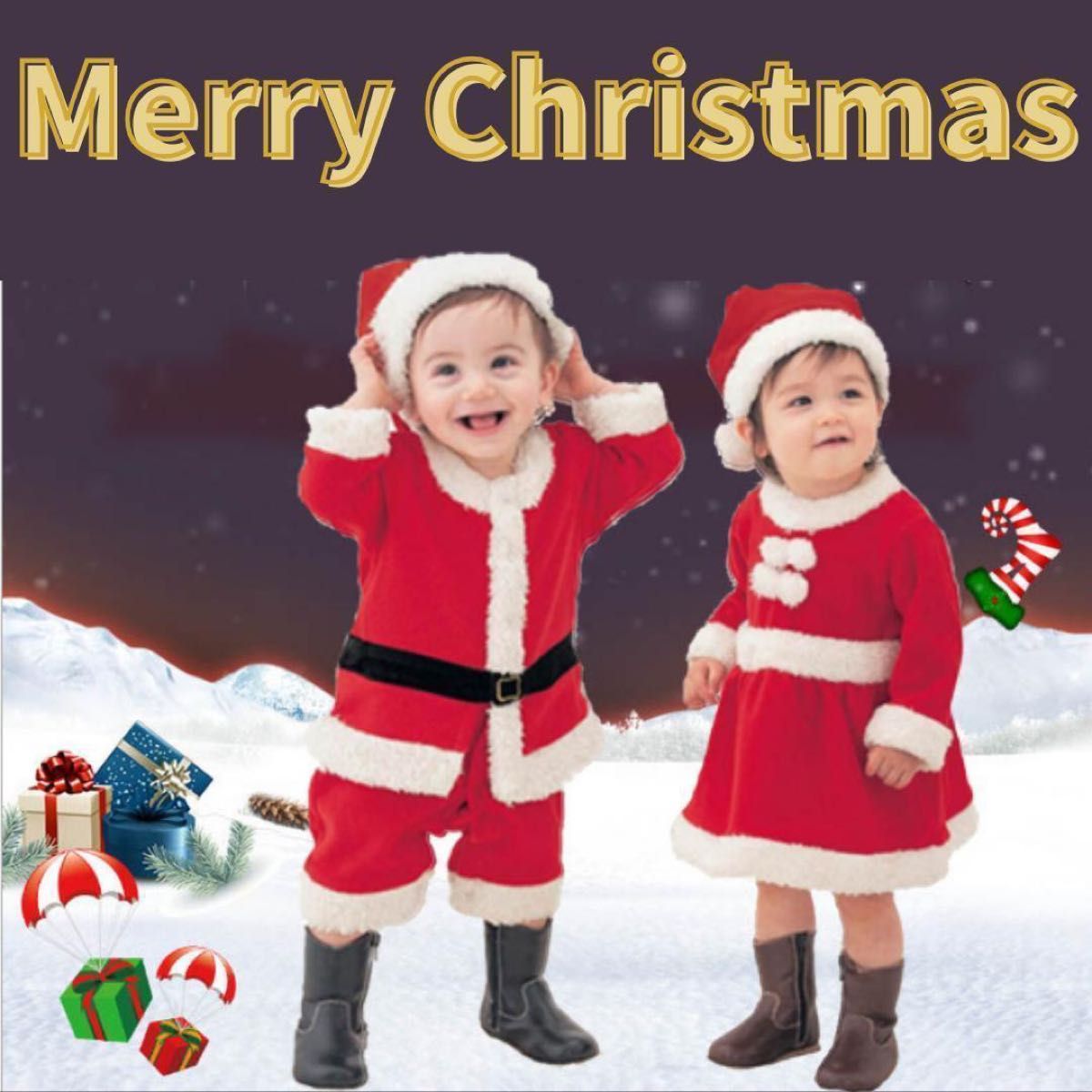 【訳あり】 サンタ コスプレ キッズ 100 男の子 子供 ベビー新品 かわいい クリスマス サンタクロース 衣装 コスチューム
