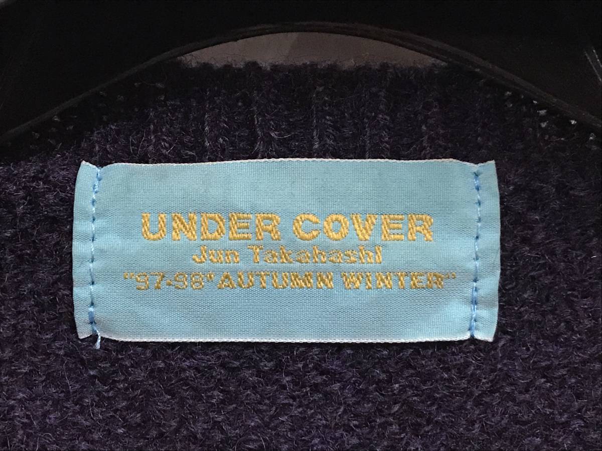  архив 1997AW UNDERCOVER undercover OLTE (Optical Line Transmission Equipment) ga рисунок вырез лодочкой вязаный F LEAF период темно-синий Vintage раса рисунок JUN TAKAHASHI