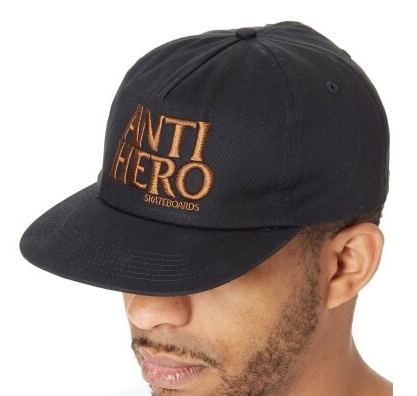新品 ANTI HERO アンタイヒーロー BLACKHERO EMB SNAPBACK CAP ロゴ刺繍スナップバックキャップ ブラック 帽子_画像1