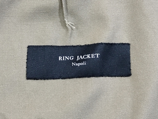 イタリア製 RING JACKET Napoli リングヂャケット 2B コットン テーラードジャケット 46 カーキの画像6