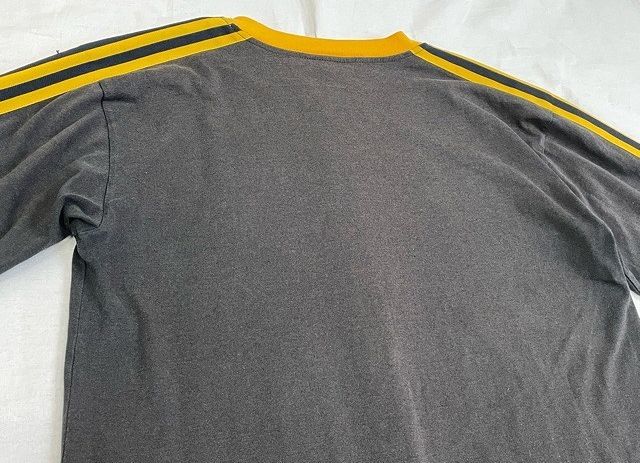 80\'s 90\'s Vintage Adidas adidas игра рубашка форма футбол чёрный / желтый черный fe-do размер L [l-0812]